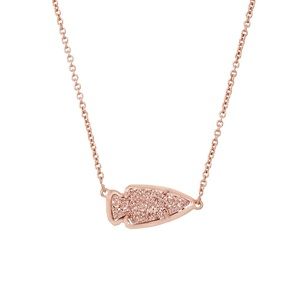 Kendra Scott Pendant Necklace In Rose Gold Drusy